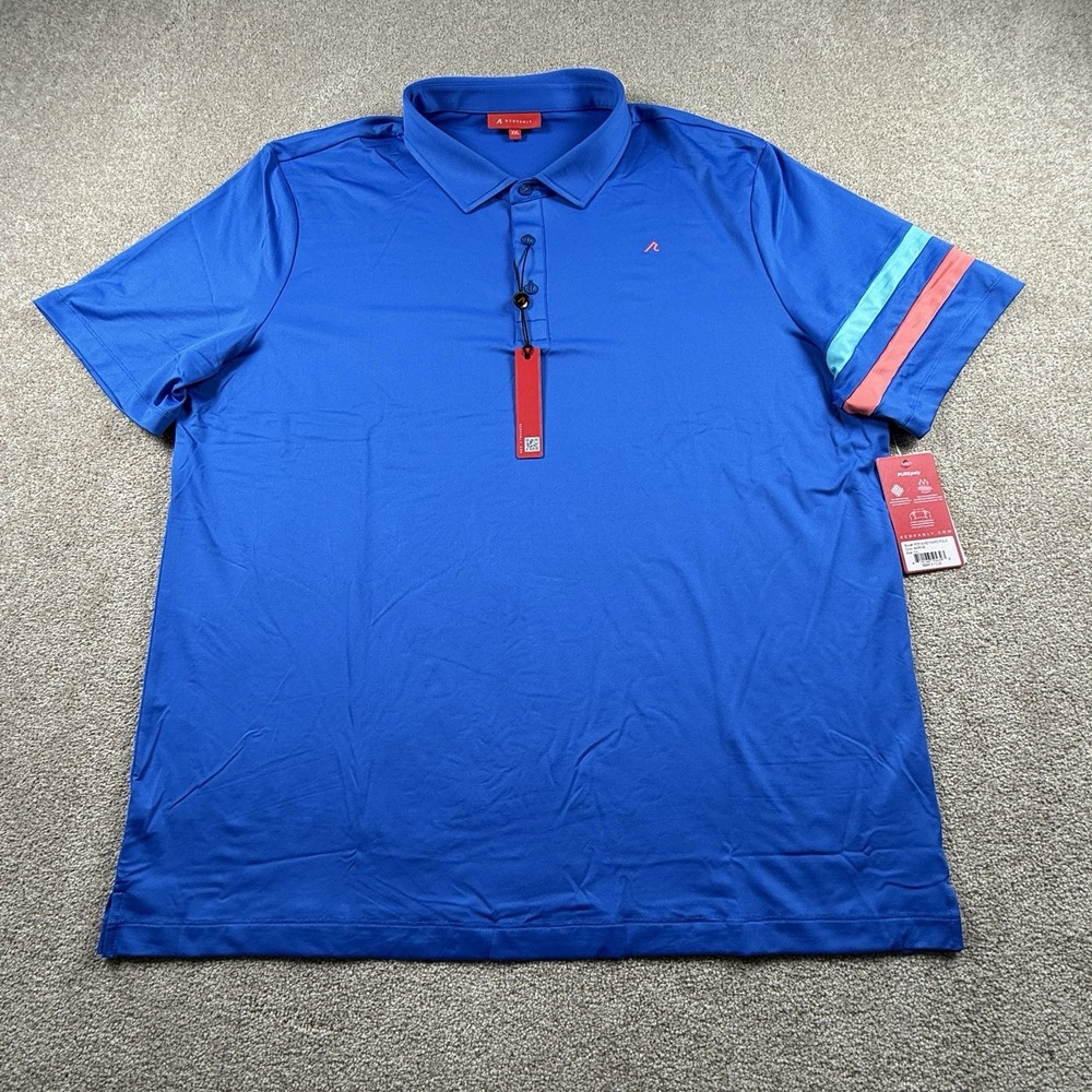 Redvanly Heyward Polo Shirt Mens XXL Marine Blue Golf Shirt Purepoly NEW - Picture 2 of 7